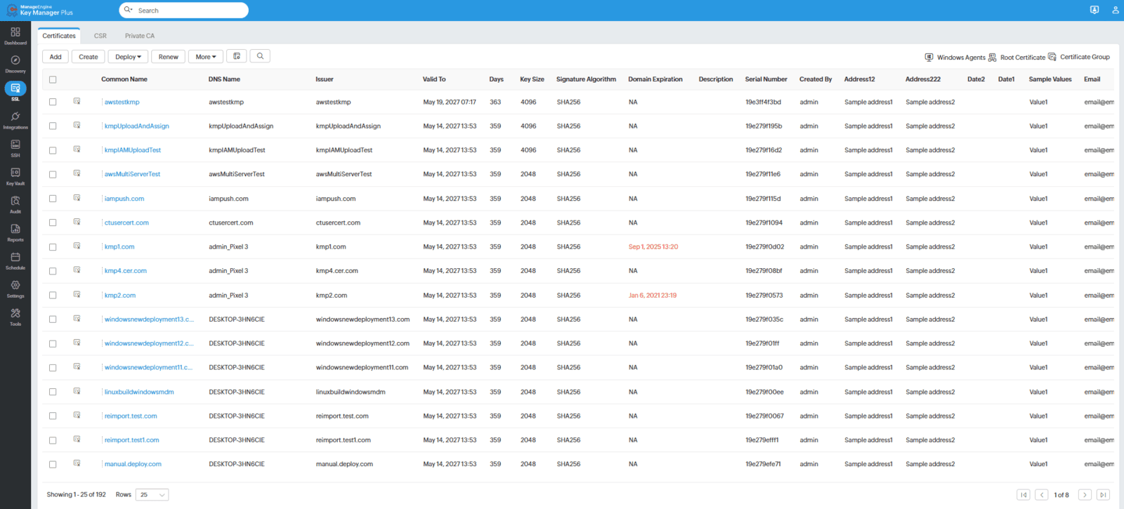 Inventaire des certificats SSL/TLS